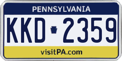 PA license plate KKD2359