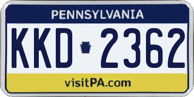 PA license plate KKD2362