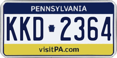 PA license plate KKD2364