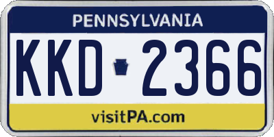 PA license plate KKD2366