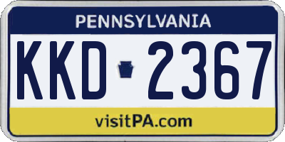 PA license plate KKD2367