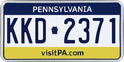 PA license plate KKD2371