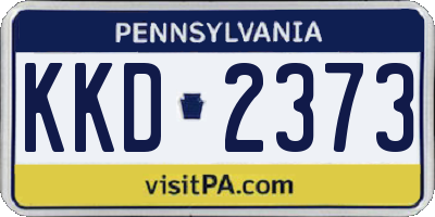 PA license plate KKD2373