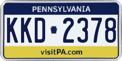 PA license plate KKD2378