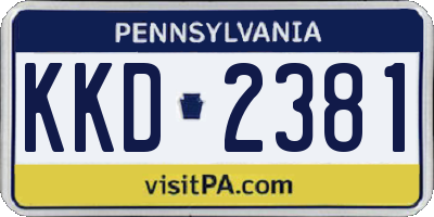 PA license plate KKD2381
