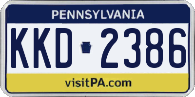 PA license plate KKD2386