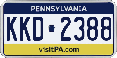 PA license plate KKD2388