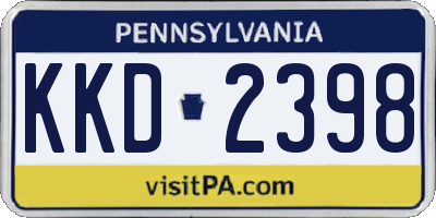 PA license plate KKD2398