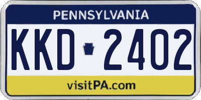 PA license plate KKD2402