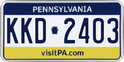 PA license plate KKD2403