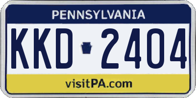 PA license plate KKD2404