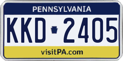 PA license plate KKD2405