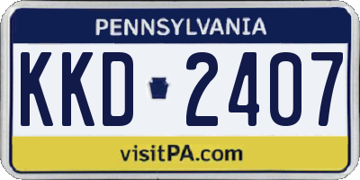 PA license plate KKD2407