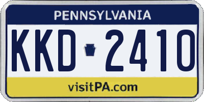 PA license plate KKD2410