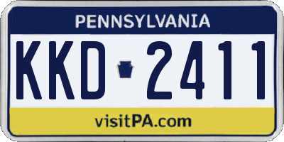 PA license plate KKD2411
