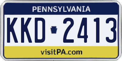PA license plate KKD2413