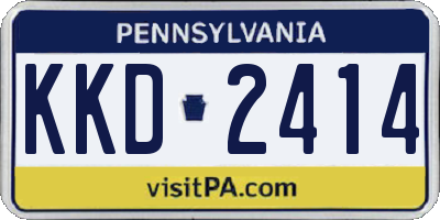 PA license plate KKD2414