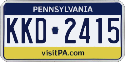 PA license plate KKD2415