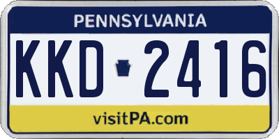 PA license plate KKD2416