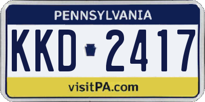 PA license plate KKD2417