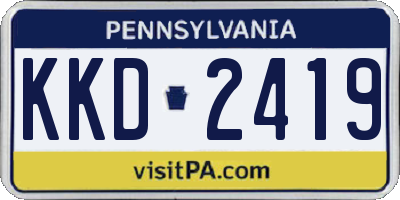 PA license plate KKD2419