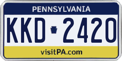 PA license plate KKD2420