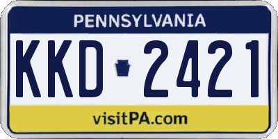 PA license plate KKD2421
