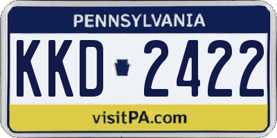 PA license plate KKD2422