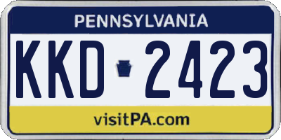 PA license plate KKD2423