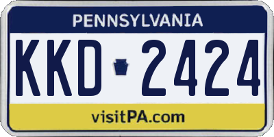 PA license plate KKD2424