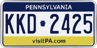 PA license plate KKD2425