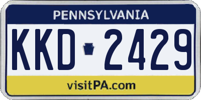 PA license plate KKD2429
