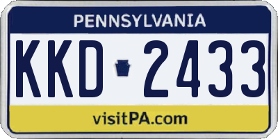 PA license plate KKD2433