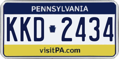 PA license plate KKD2434