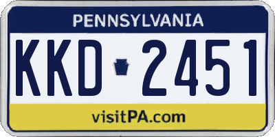 PA license plate KKD2451