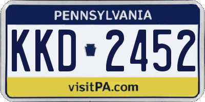 PA license plate KKD2452