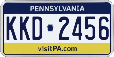 PA license plate KKD2456