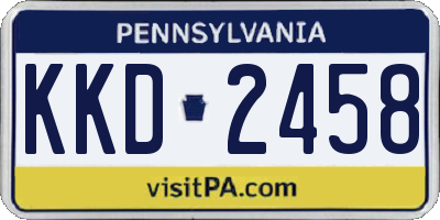 PA license plate KKD2458