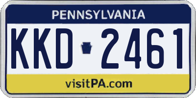 PA license plate KKD2461
