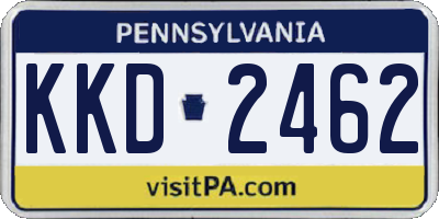 PA license plate KKD2462