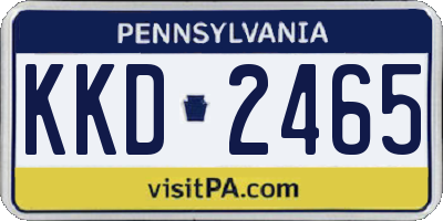 PA license plate KKD2465