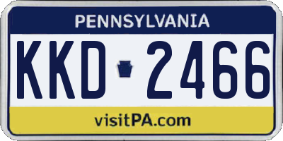 PA license plate KKD2466