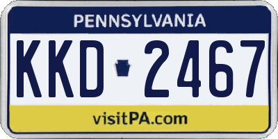 PA license plate KKD2467