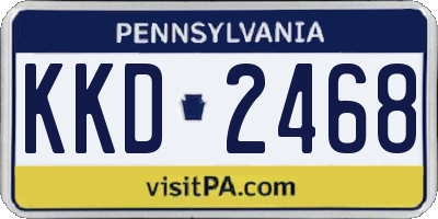 PA license plate KKD2468