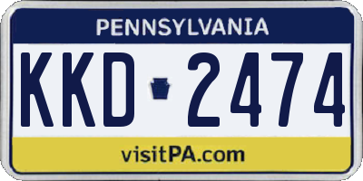 PA license plate KKD2474