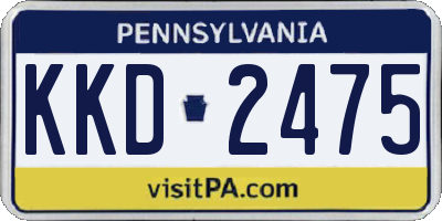 PA license plate KKD2475