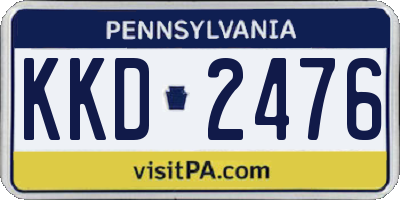PA license plate KKD2476