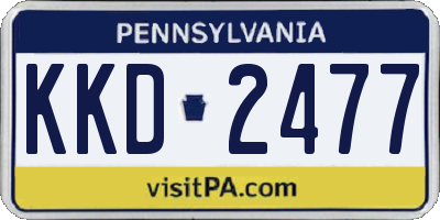 PA license plate KKD2477