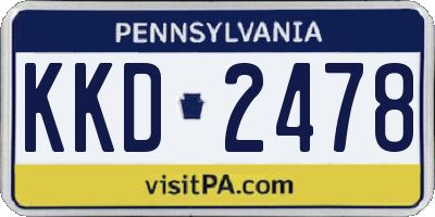 PA license plate KKD2478