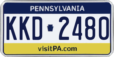 PA license plate KKD2480